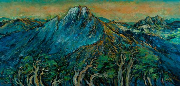 劉長富 遠眺玉山 130×268cm(170F) 1996