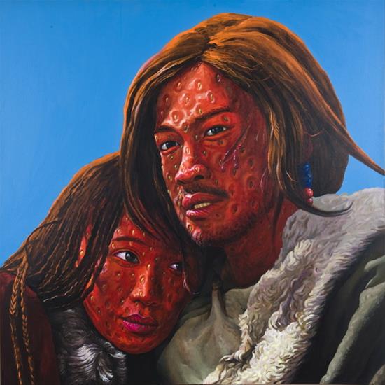 王德合 草莓世代之大漠兒女 150×150 cm2012